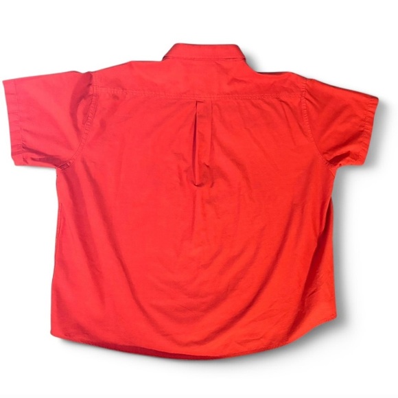 St Johns Bay 3XL Red Button Down Short Sleeve Shirt - Picture 2 of 5